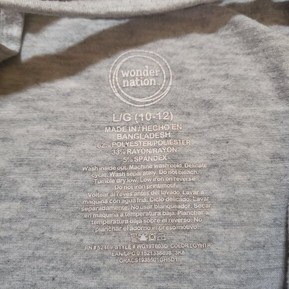 Wonder Nation Girls Gray With Butterflies Tank Top Size Large 10-12 - Picture 3 of 11